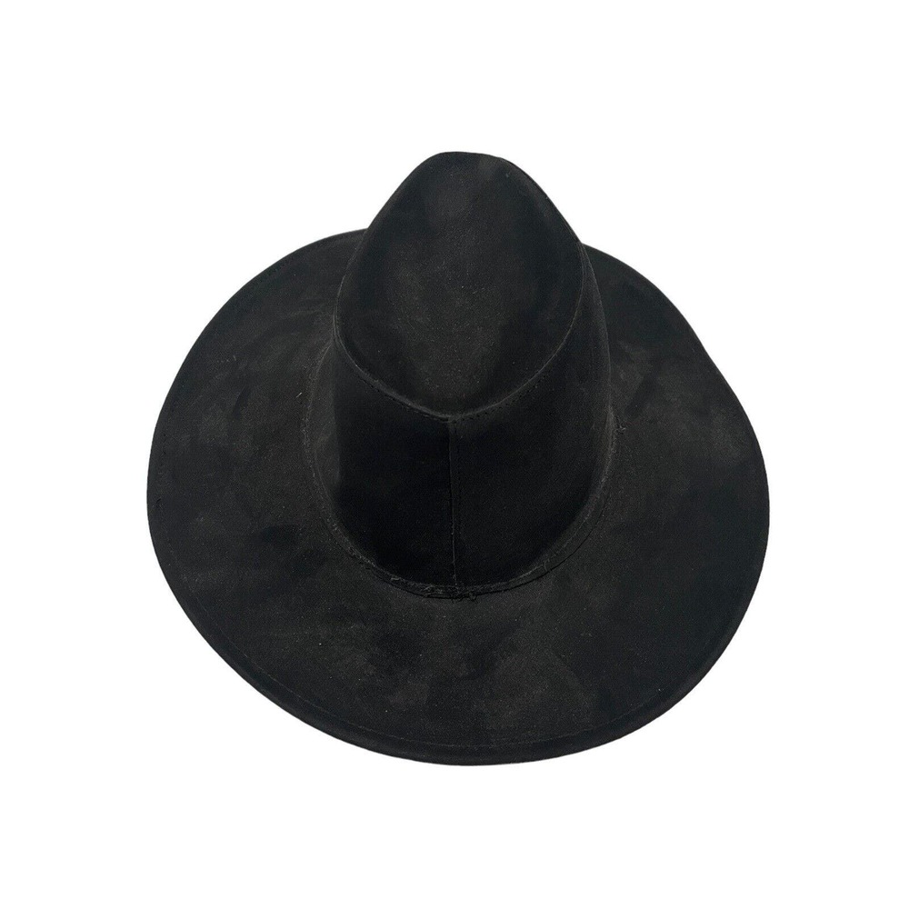HENSCHEL BLACK LEATHER Suede COWBOY HAT Size Small Men's Western Distressed
